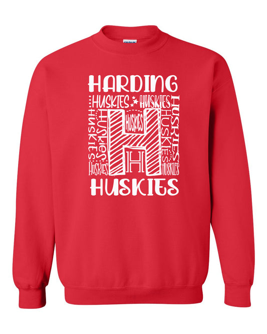 Harding "H" Crewneck Red Sweatshirt