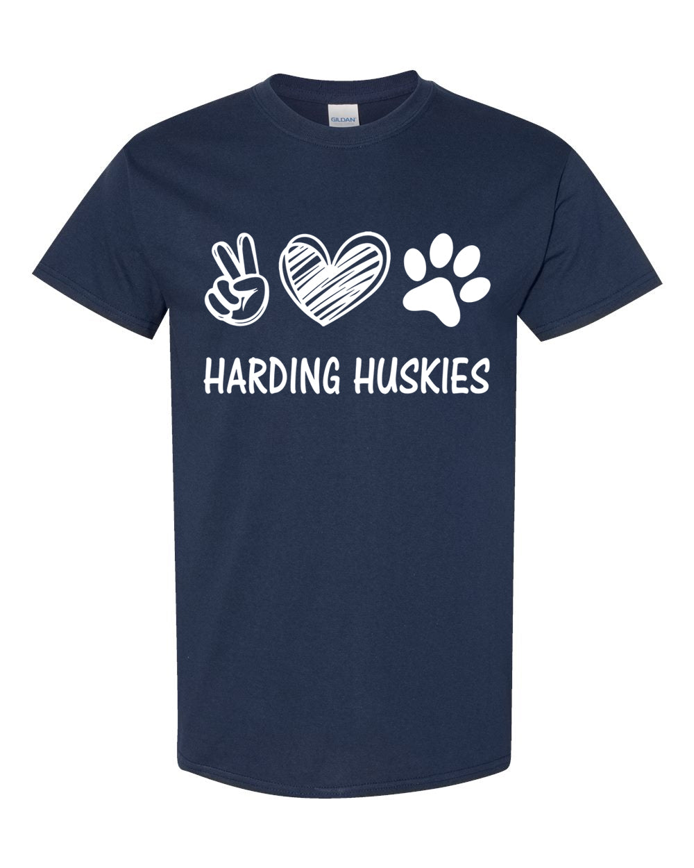 Harding Peace Love Paw Navy T-Shirt
