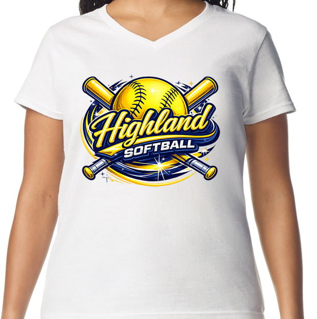 Highland Softball Vneck TShirt