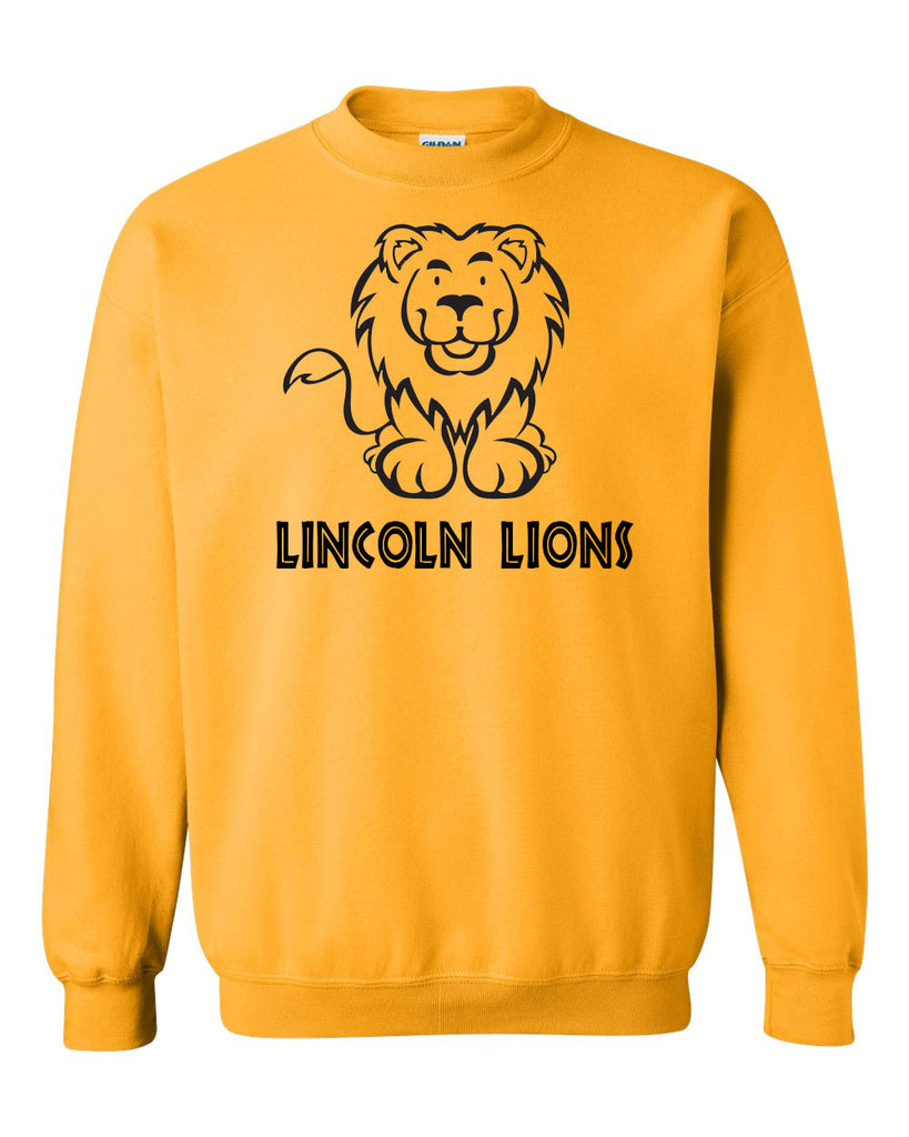 Lincoln Lions Gold Crewneck Sweatshirt
