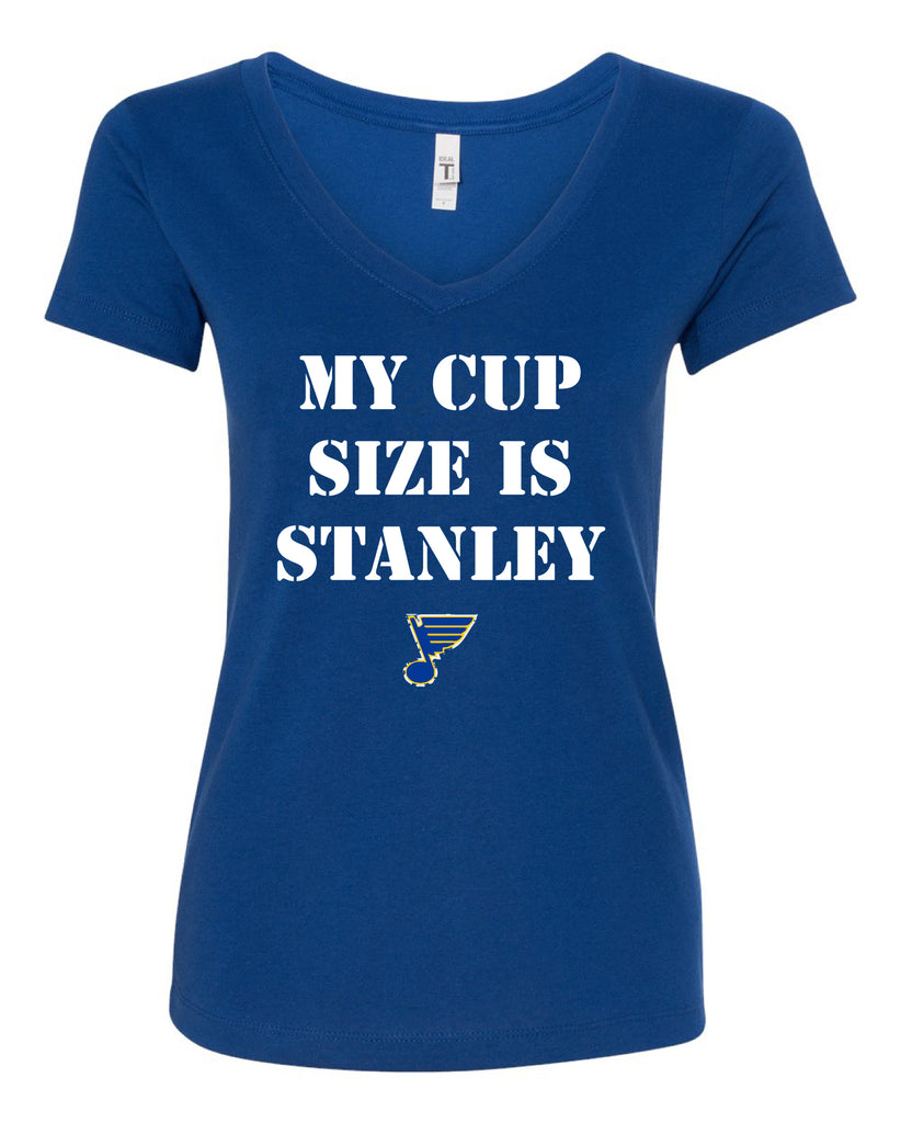 My Cup Size is Stanley St. Louis Blues Women's Vneck T-Shirt