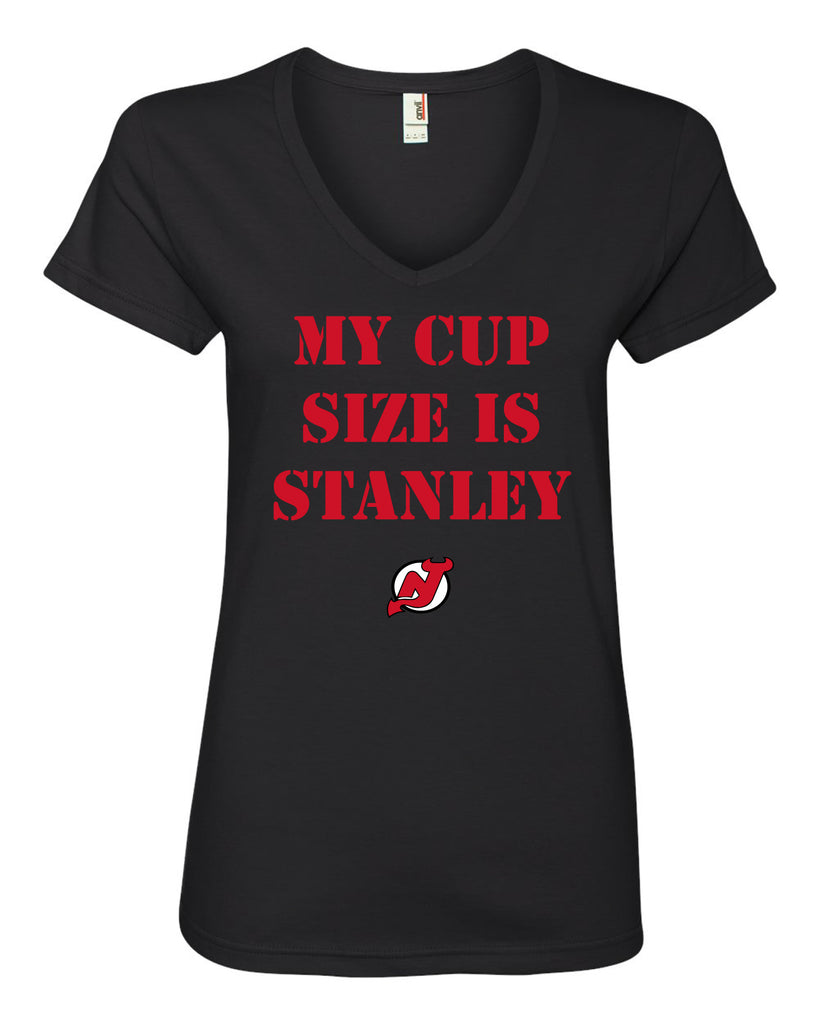 My Cup Size is Stanley New Jersey Devils Women's Vneck T-Shirt
