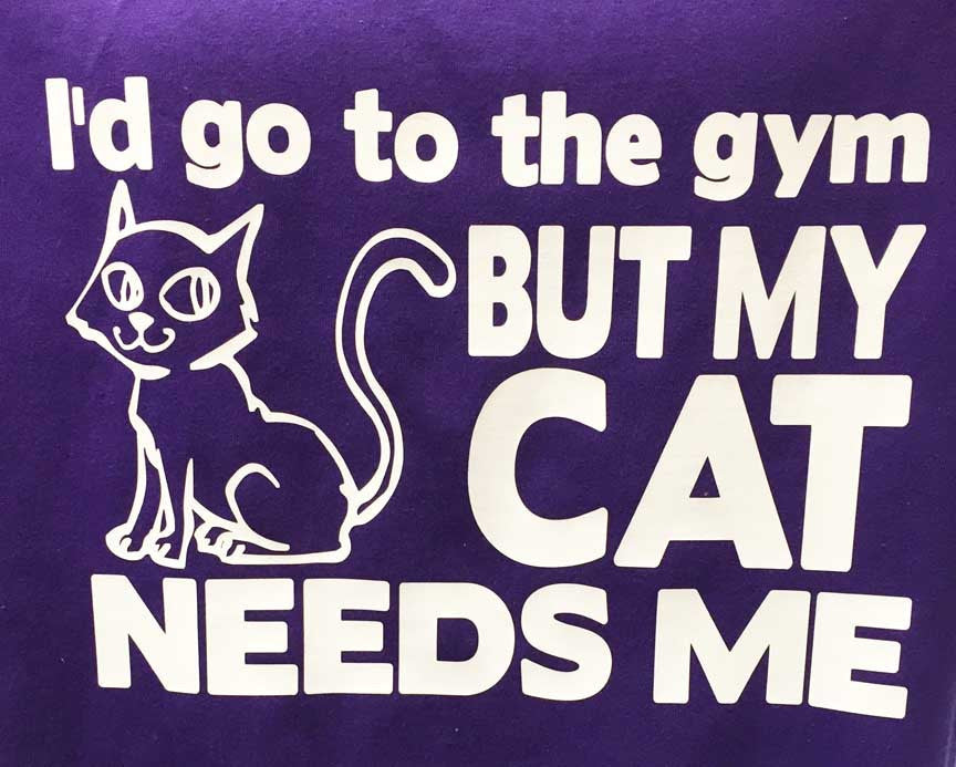 I'd go to the gym but my cat needs me T-Shirt