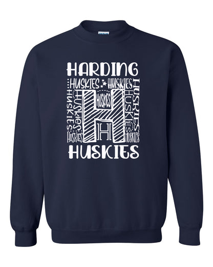 Harding "H" Crewneck Navy Sweatshirt