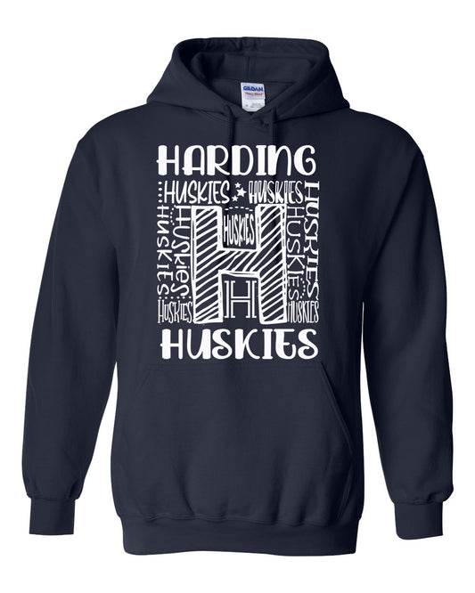 Harding Huskies "H" Navy Hoodie