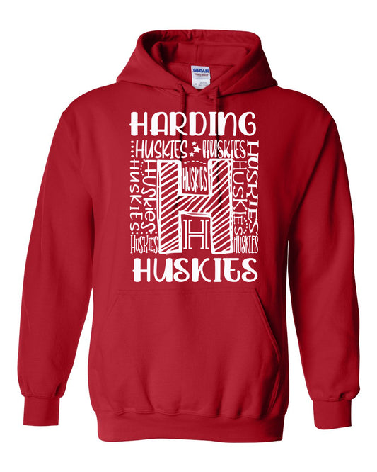 Harding Huskies "H" Red Hoodie