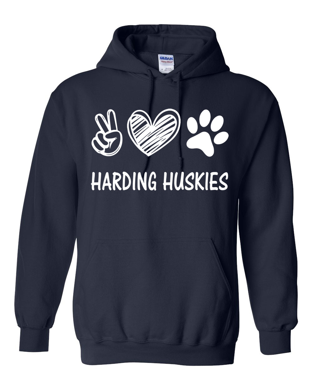 Harding Peace Love Paw Navy Hoodie