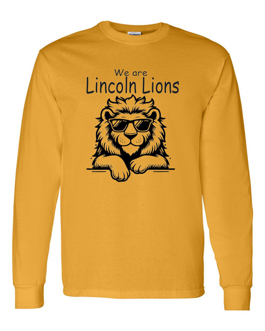 We Are Lincoln Lions Gold LS Tee