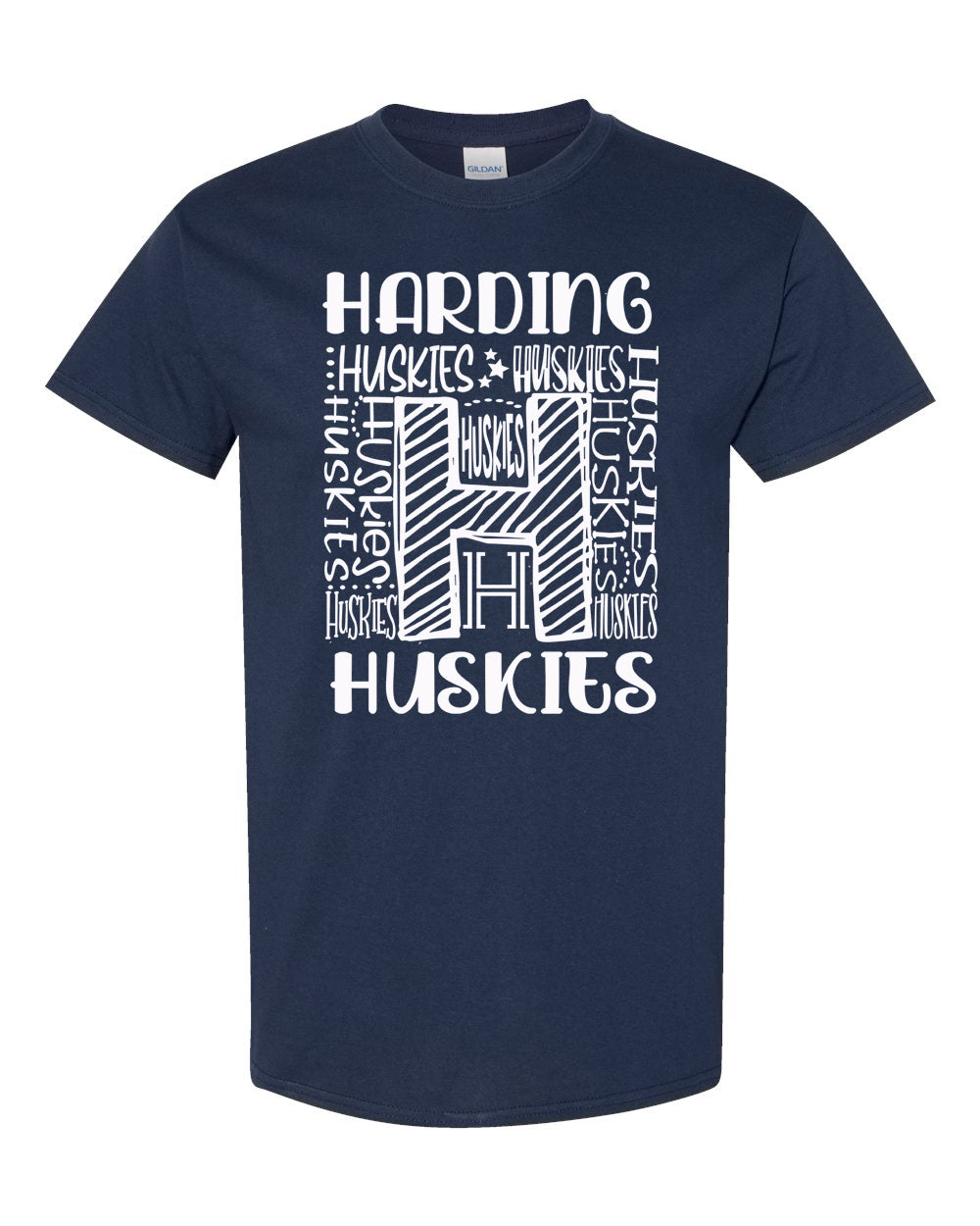 Harding Huskies "H" Navy T-Shirt