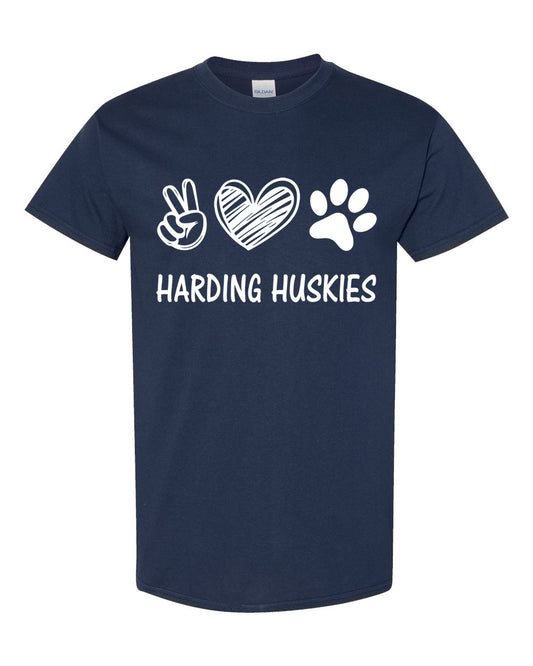 Harding Peace Love Paw Navy T-Shirt