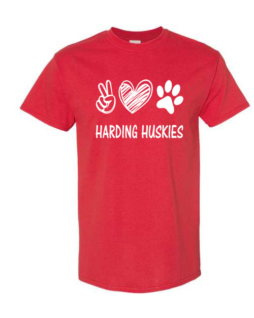 Harding Peace Love Paw Red T-Shirt