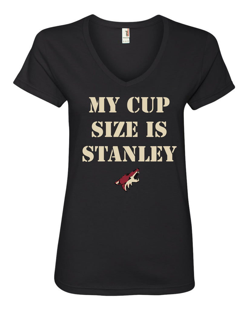 My Cup Size is Stanley Arizona Coyotes Women's Vneck T-Shirt