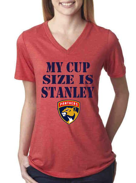 My Cup Size is Stanley Florida Panthers Ladies Vneck t-shirt