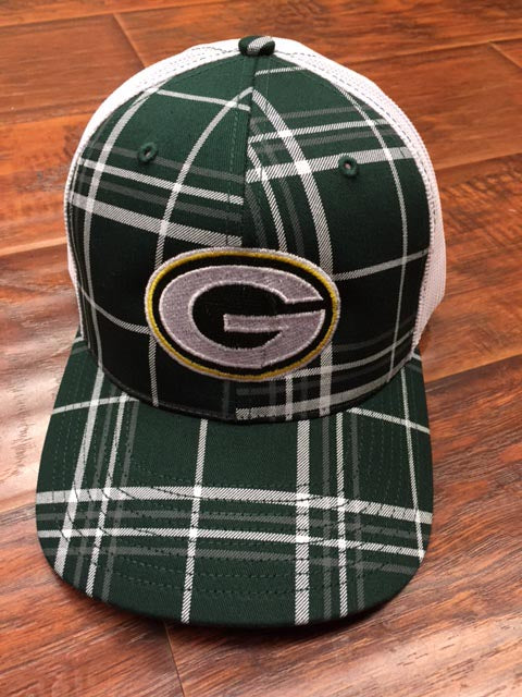 Green Bay Packers Plaid Trucker Style Hat
