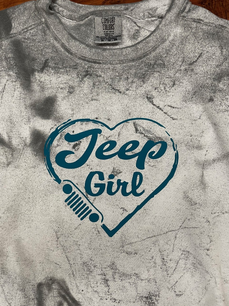 Jeep Girl Crew Neck Sweatshirt Colorblast