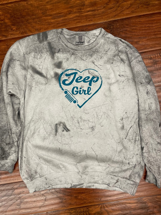 Jeep Girl Crew Neck Sweatshirt Colorblast