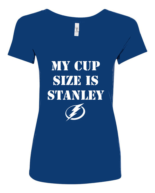 My Cup Size is Stanley Tampa Bay Lightning Women's Vneck T-Shirt